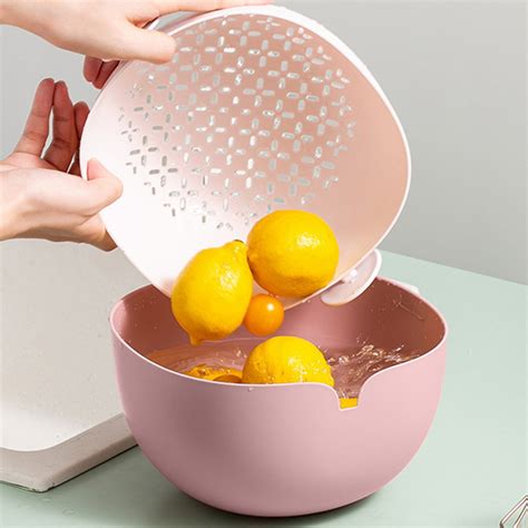 Double Layer Bowl Strainers And Colanders Bowl Set,Sturdy Kitchen Sink ...