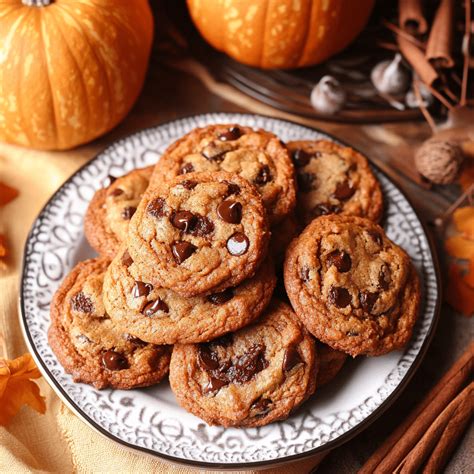 Melt-in-Your-Mouth Brown Butter Pumpkin Choc Chip Cookies - bellieskitchen