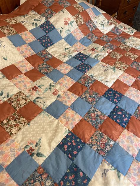 Beautiful Quilt Made From Vintage 1990's Fabrics in Terra Cotta and ...