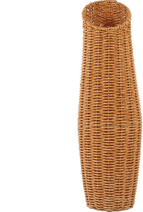 Rattan Woven Flower Vase - Rustic Wicker Floor Vase for Home, Balcony ...