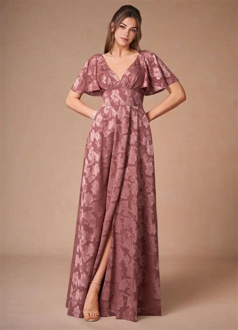 Sasha Vintage Rose A-Line Maxi Dress | Azazie