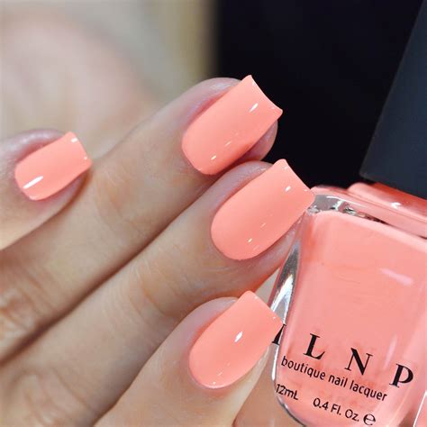 Sunny Days - Radiant Neon Peach Cream Nail Polish - Etsy | Peach nails ...