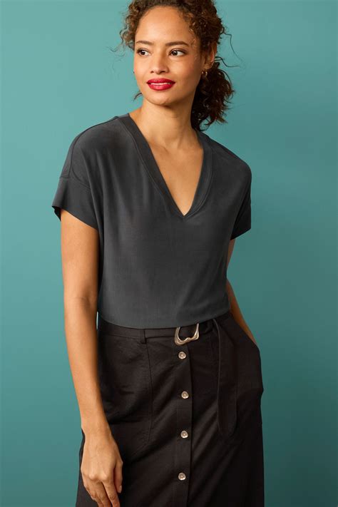 Buy Modal Rich Premium V-Neck T-Shirt from Next Ireland