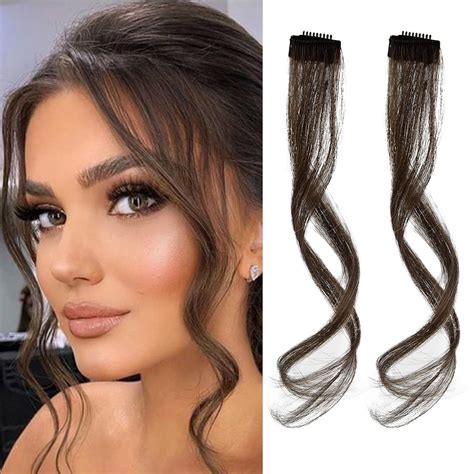 Amazon.com : REECHO Long Side Air Bangs, Wavy Curly Clip in Curtain ...