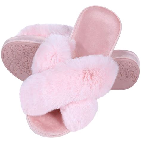 Buy shevalues Orthopedic House Slippers for Women Arch Support Faux Fur ...