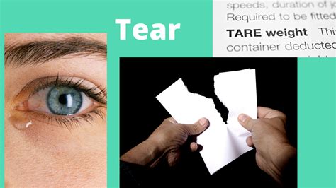 Tare vs Tear(+Tears) What is the difference in meaning? - One Minute ...