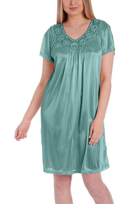 EZI Nightgowns for Women - Soft & Breathable Satin Night Gowns for ...