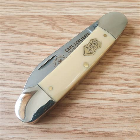German Eye Carl Schlieper Pocket Knife Carbon Steel Blades Smooth ...