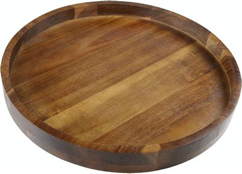 Amazon.com: Acacia Wood Round Serving Tray, 13.8" Charcuterie Board ...