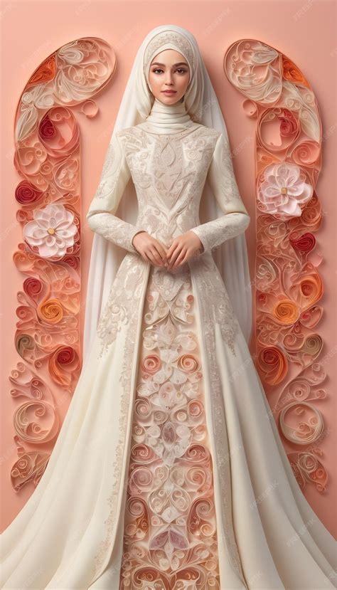 Islamic bride dress quilling | Premium AI-generated image