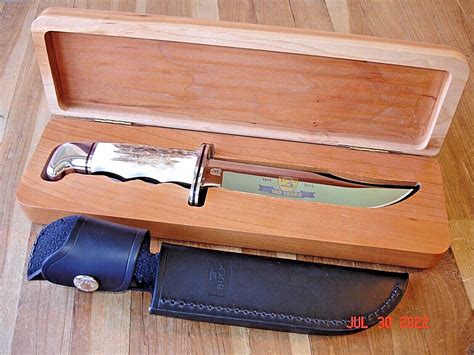 BUCK KNIFE 119 SPECIAL VIRGINIA 100 YEARS ELK ANTLER HANDLE MP 420HC ...