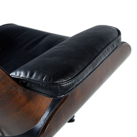 Vintage Walnut Eames Lounge Chair and Ottoman Replica Set in Black ...
