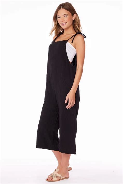 Cropped Wide Leg Overalls | veridisclothier