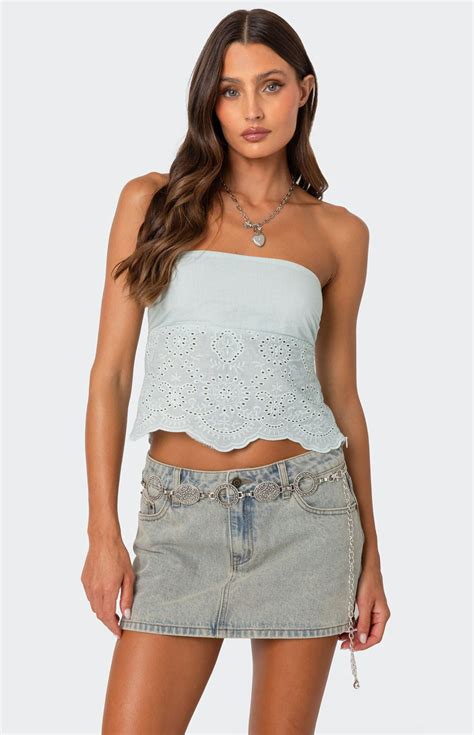 Edikted Scalloped Eyelet Tube Top | PacSun | Tube top, Fashion tops ...