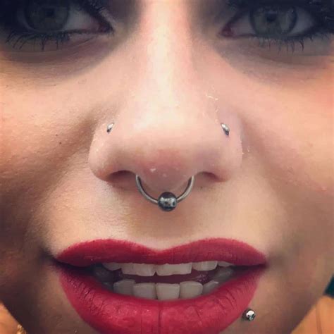 Double Nose Piercing And Septum