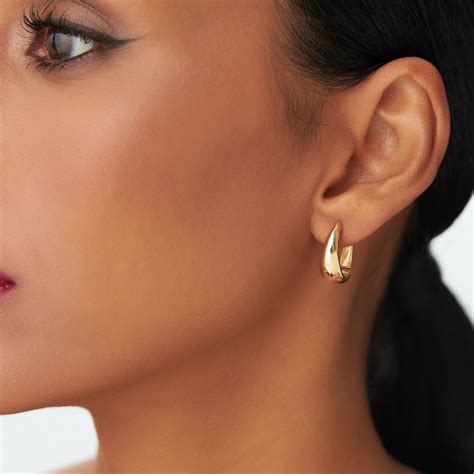 14K Gold Teardrop Hoop Earrings | 14K Solid Gold Rings - Ferko's ...