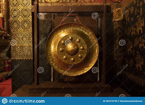 A Huge Nipple Gong in Wat Xieng Thong Temple in Luang Prabang, Laos Stock Image - Image of ...