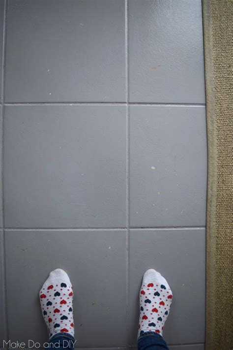 painted tile floor-six months later ~ Make Do and DIY