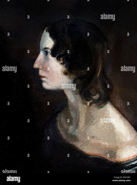 Emily Bronte (1818-1848), portrait based on a painting by her brother ...