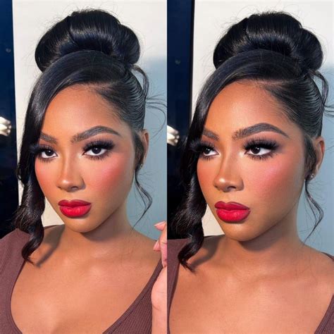 Bun with side bang hairstyle | Sleek ponytail hairstyles, Black hair ...