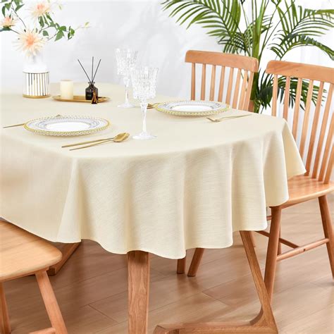 Amazon.com: Wolkemer 60x84 Inch Oval Tablecloth Rustic Textured ...