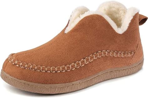 Wishcotton Women's Ankle Bootie Moccasin Slippers，Ladies Warm Winter ...