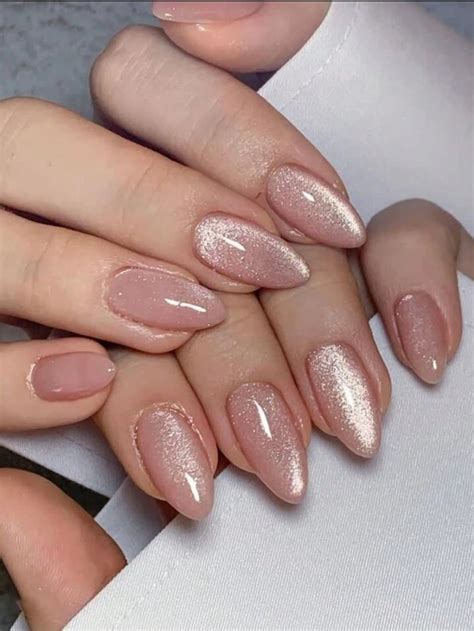 nude cat eye nails | False nails, Gel nails, Glue on nails