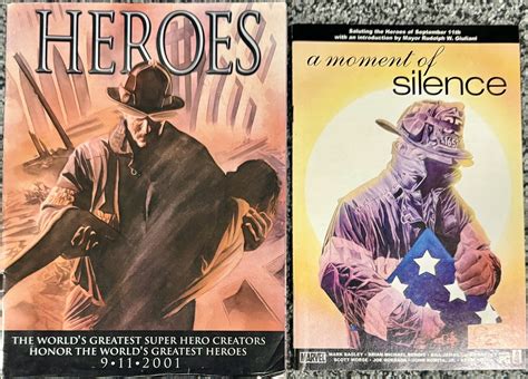 HEROES 9-11-2001 MARVEL COMICS MAGAZINE & A Moment Of Silence VG 9/11 ...