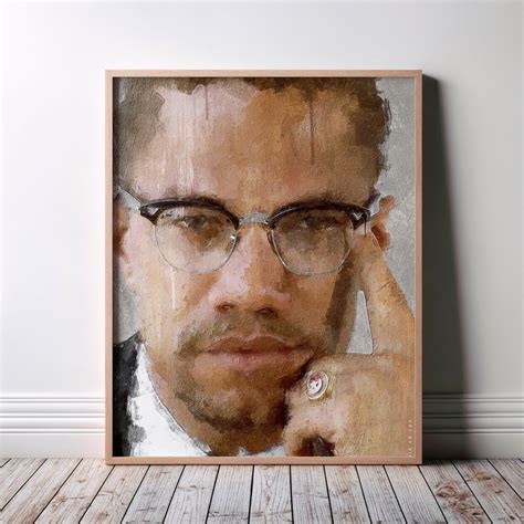 Malcolm X Art Poster: Civil Rights Leader Tribute, Malcolm X Poster, Civil Rights Icon Art ...