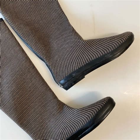 PIP DUCK AUSTRALIA Unisex Size 38 Beige / Black Patterned Long Boots ...