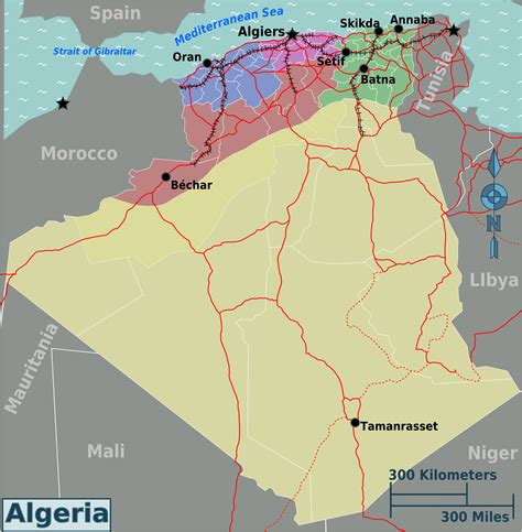 Algeria Regions Map - MapSof.net