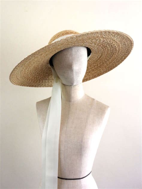 Very Wide-brimmed Straw Hat With Chin Strap Ribbons Adeline, Summer ...