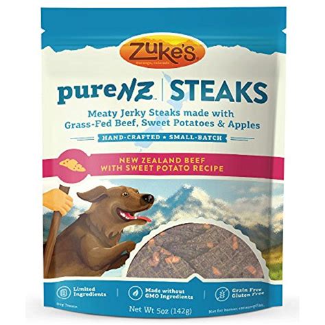 Zuke's PureNZ Jerky Steaks New Zealand Beef & Sweet Potato Recipe Dog ...
