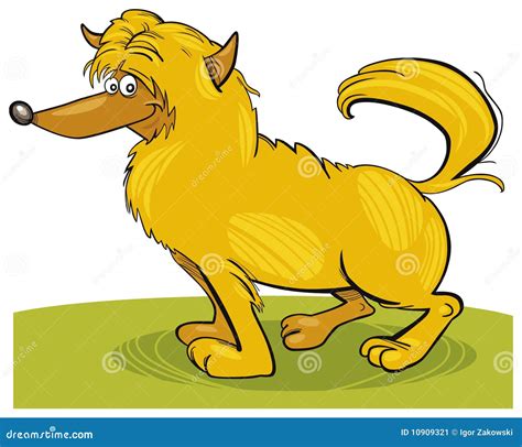Lurvig yellow för hund vektor illustrationer. Illustration av ...