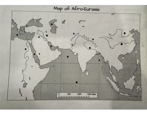 Map of Afro-Eurasia — Printable Worksheet