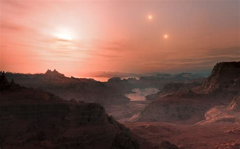 Artist’s impression of sunset on the super-Earth world Gliese 667 Cc | ESO