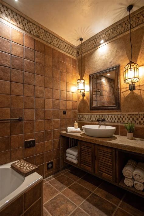 18+ Stylish Brown Bathroom Tile Ideas