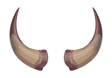 Premium Vector | Cartoon bull horns Wild mammal antlers hunting trophy ...