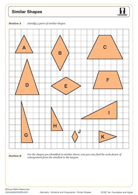 KS4 Similarity and Congruence Worksheets | PDF Printable Worksheets