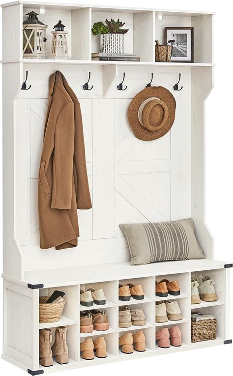 Amazon.com: HOOBRO Coat Rack Shoe Bench Set, Hall Tree Coat Rack with ...