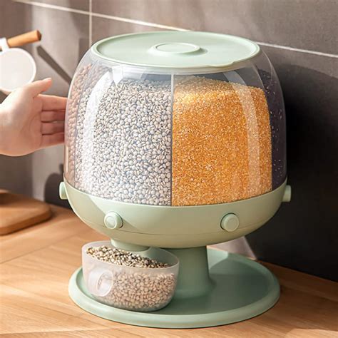 Amazon.com: Myrill 22 lb Rice Dispenser Countertop - Grain Dispenser - Lentil Dispenser - Rice ...