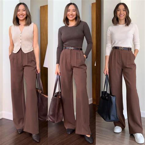 Styling Brown Trousers for the Office | Work outfits women, Trousers ...