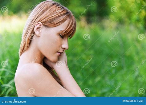 Portrait of Young Naked Woman Stock Image - Image of outdoors, outside ...