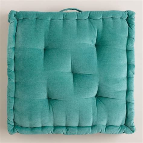 Aqua Velvet Floor Cushion | World Market | Floor cushions, Decorative ...
