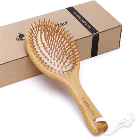 Combetter Bamboo Hair Brush, Natural Paddle Brush to Soften and Improves Hair Texture - Soothing ...