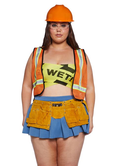 Plus Size Sexy Womans Halloween Costume Construction Worker Halloween ...