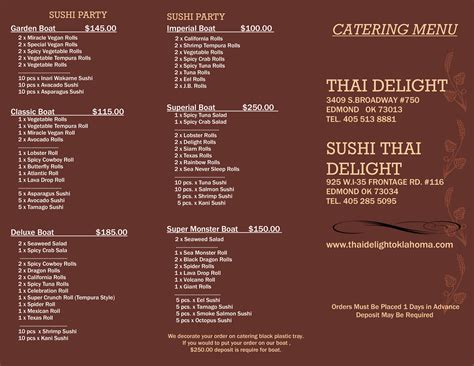 Menu - Thai Delight - Norman