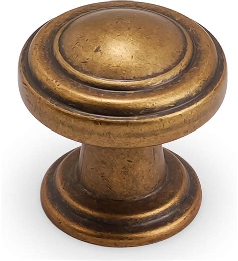 POVEFONK 2 Pack Antique Brass Kitchen Cabinet Knobs Vintage Drawer ...