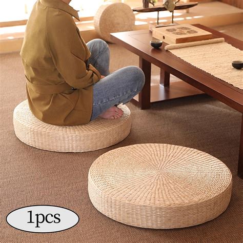 Round Shape Pouf Tatami Cushion Floor Pillow Handmade Tatami Seat ...