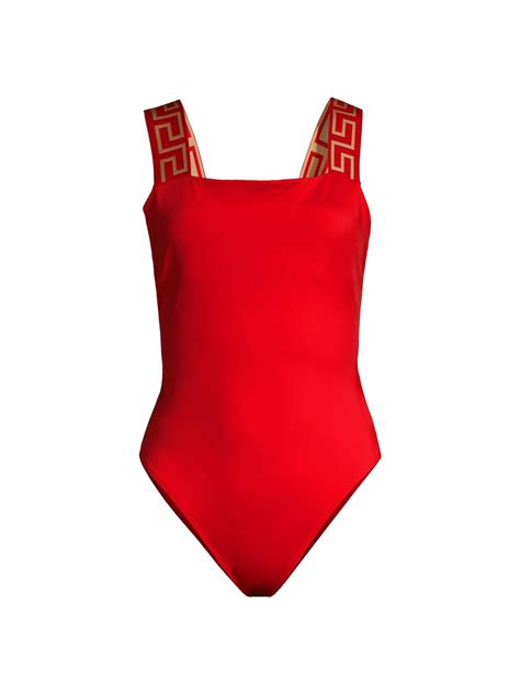 Shop Versace - Greca Border One-Piece Swimsuit | Saks Fifth Avenue ...